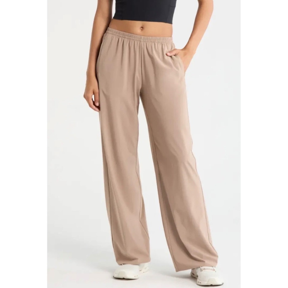Vuori women's small villa everyday wide leg pants in sorrel brown new airy light